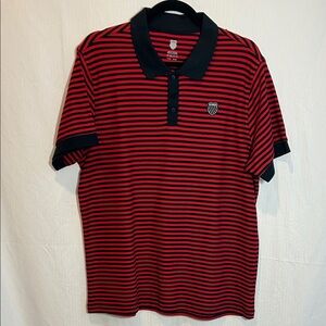 K-Swiss Red and Black Polo Shirt size L